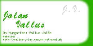 jolan vallus business card